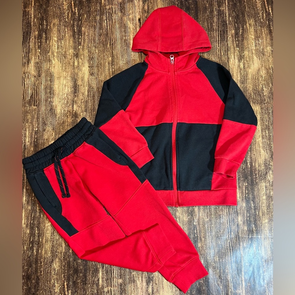 Athletic Works XS Red and Black Hoodie and Jogger Set